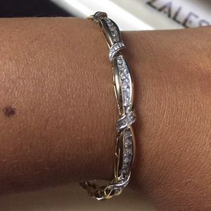 10K YELLOW GOLD DIAMOND 1cttwTENNIS BRACELET Zales